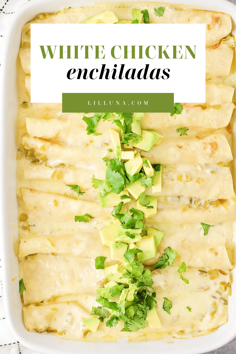 White Chicken Enchiladas | Lil' Luna