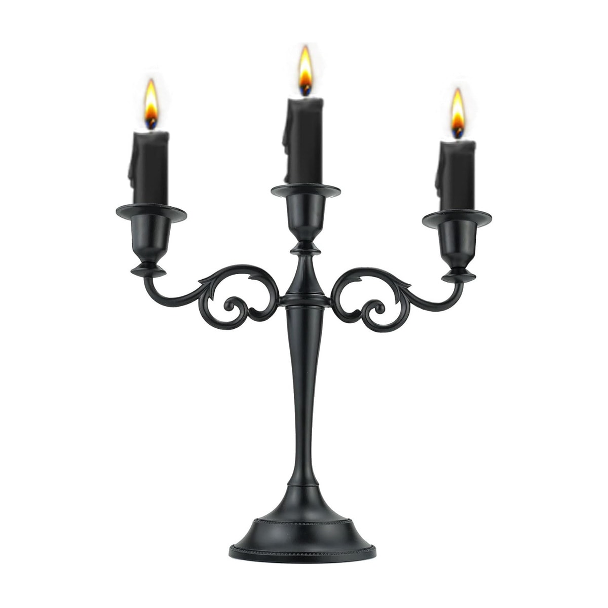 A black candelabra.