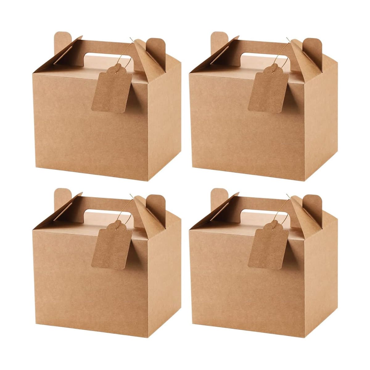 Brown gable boxes.