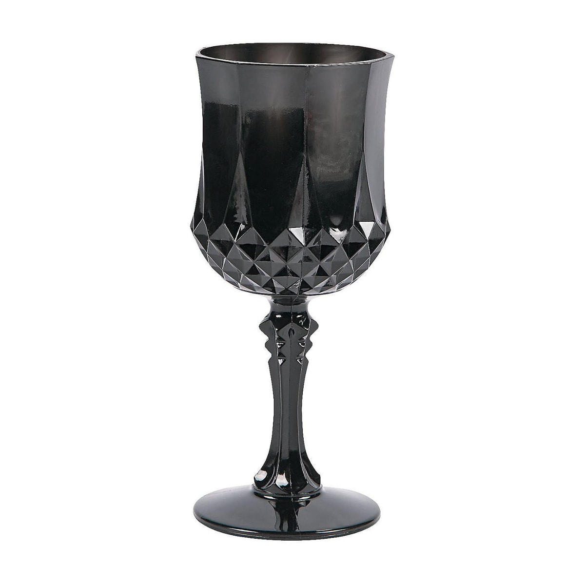 Plastic black patterned goblet.