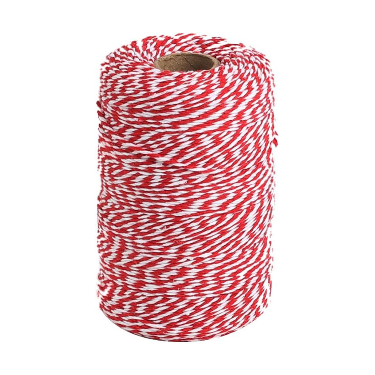 Red and white twine.