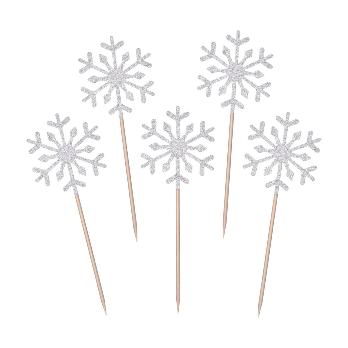 Snowflake cupcake toppers.