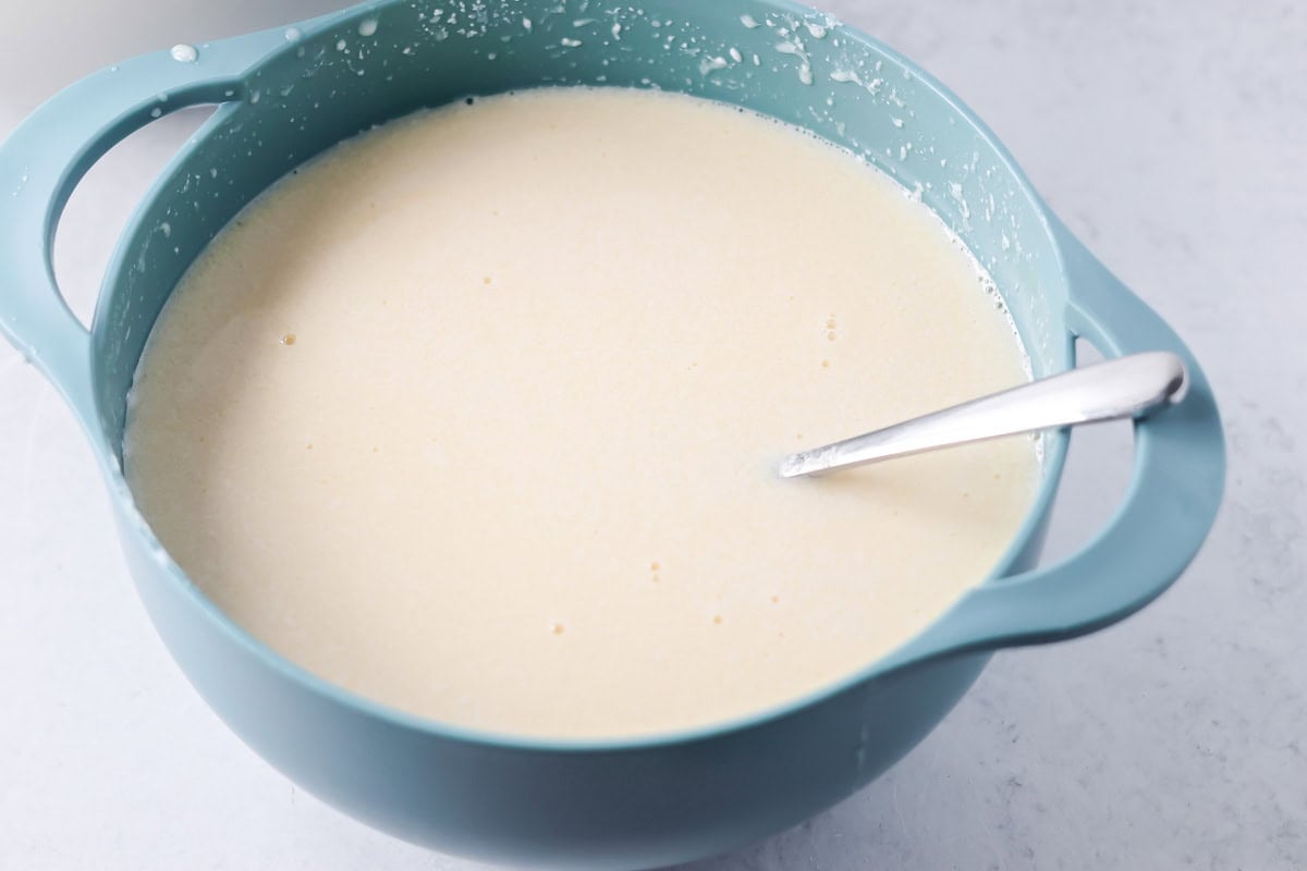 Buttermilk mixture for pancakes.