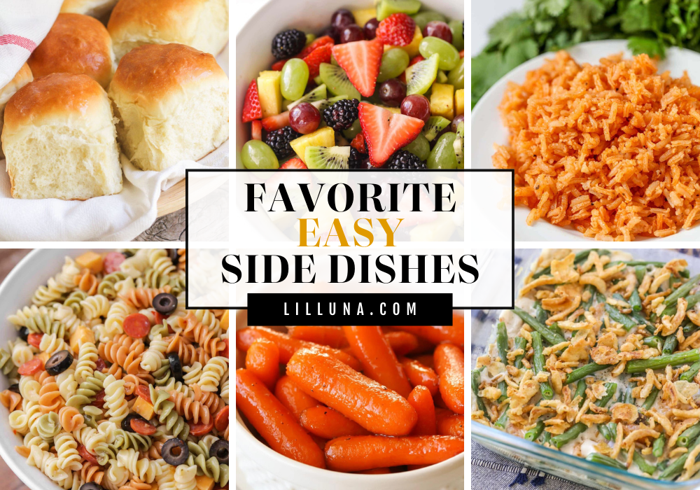 Collage of easy side dish recipes.