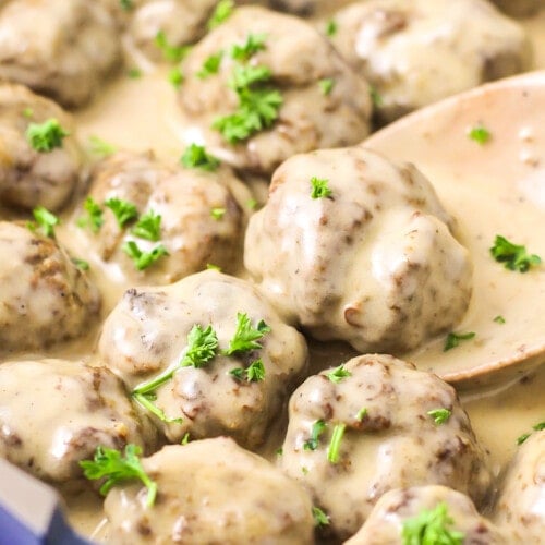 Sour Cream Sauce for Swedish Meatballs - Creations by Kara