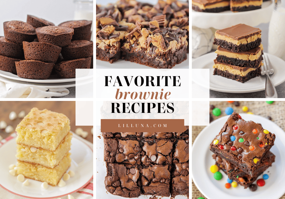 Collage of favorite brownie recipes.