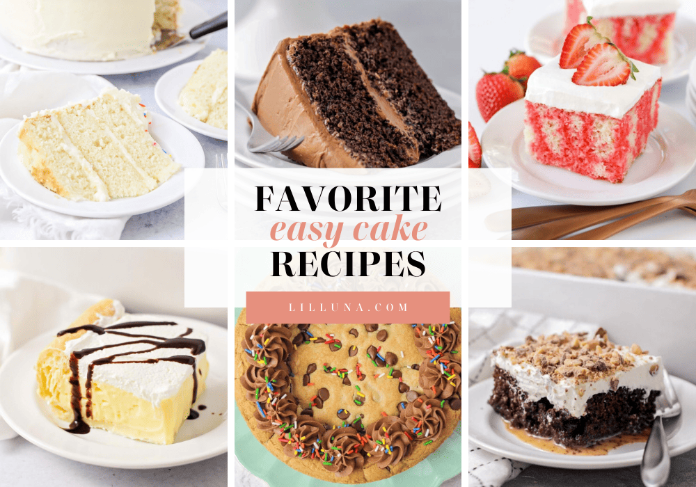 Collage of easy to make cakes