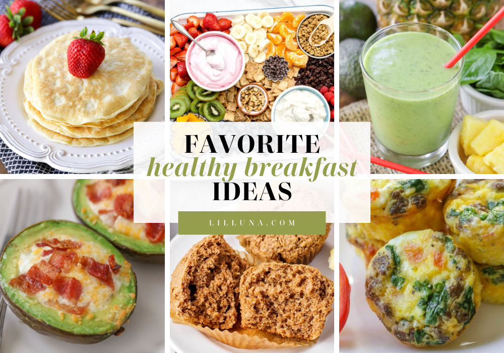 Collage of healthy breakfast recipes.