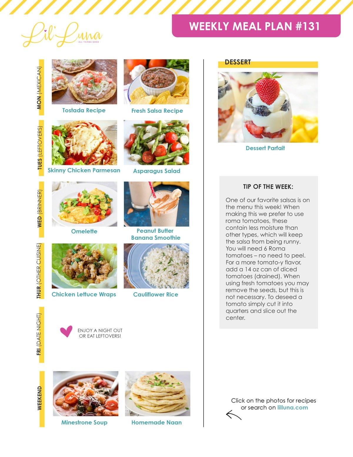 Meal plan 131 graphic.