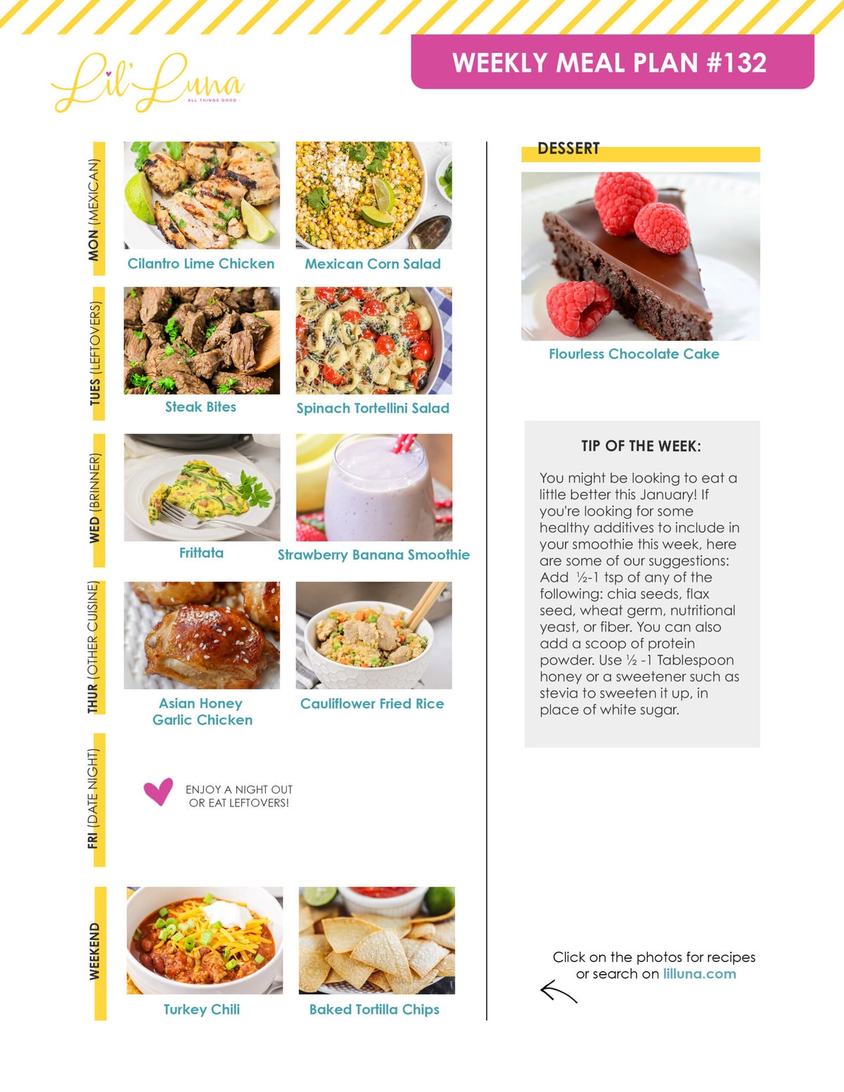 Meal plan 132 graphic.