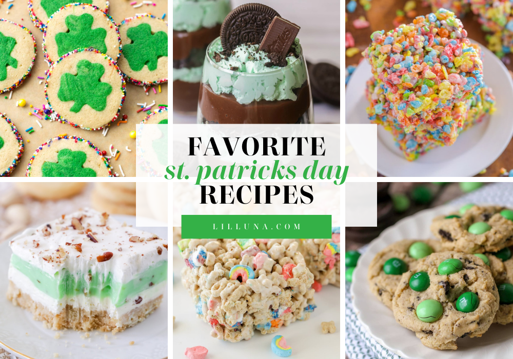 Collage of St, Patrick's Day recipes.