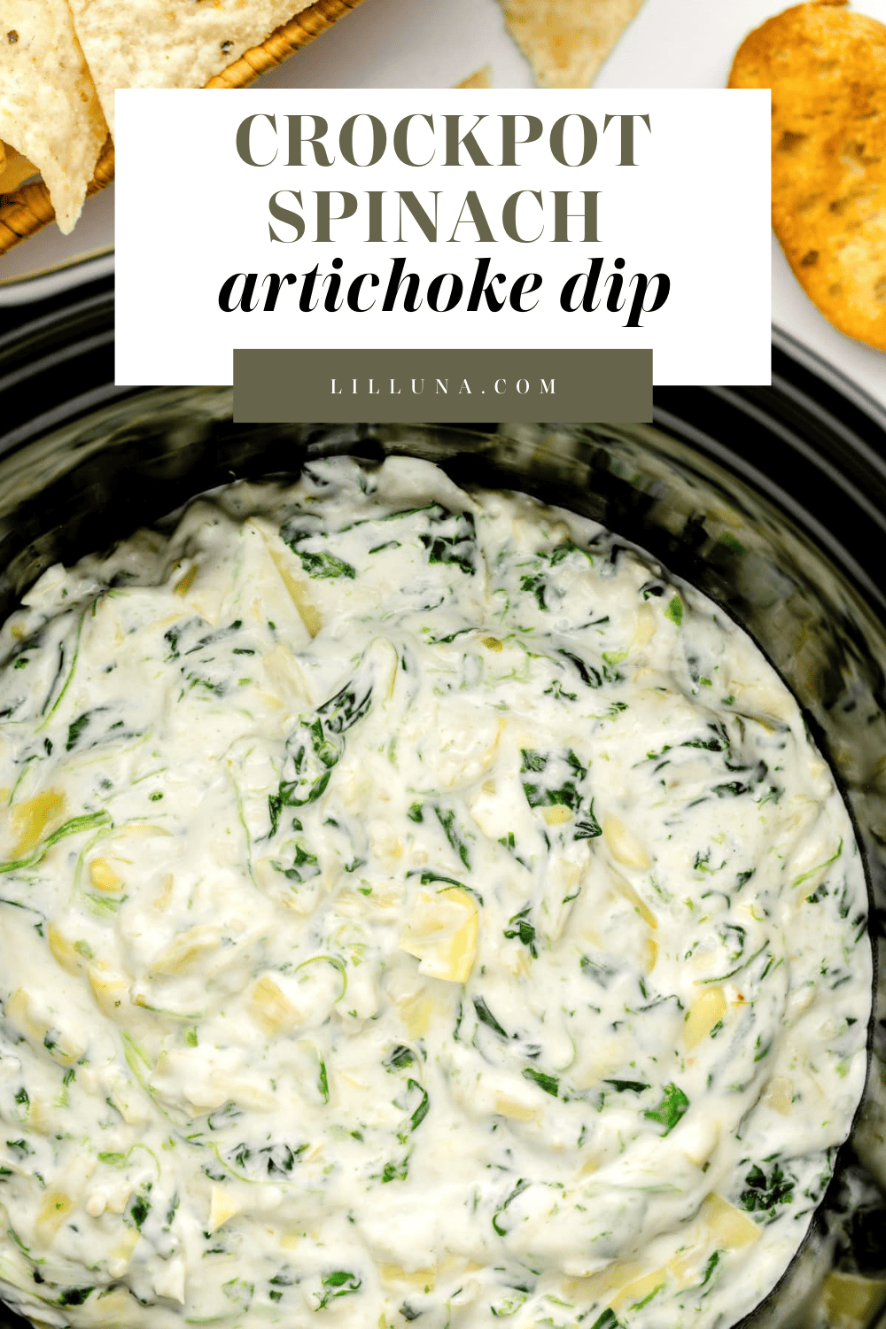 Crockpot Spinach Artichoke Dip Lil Luna