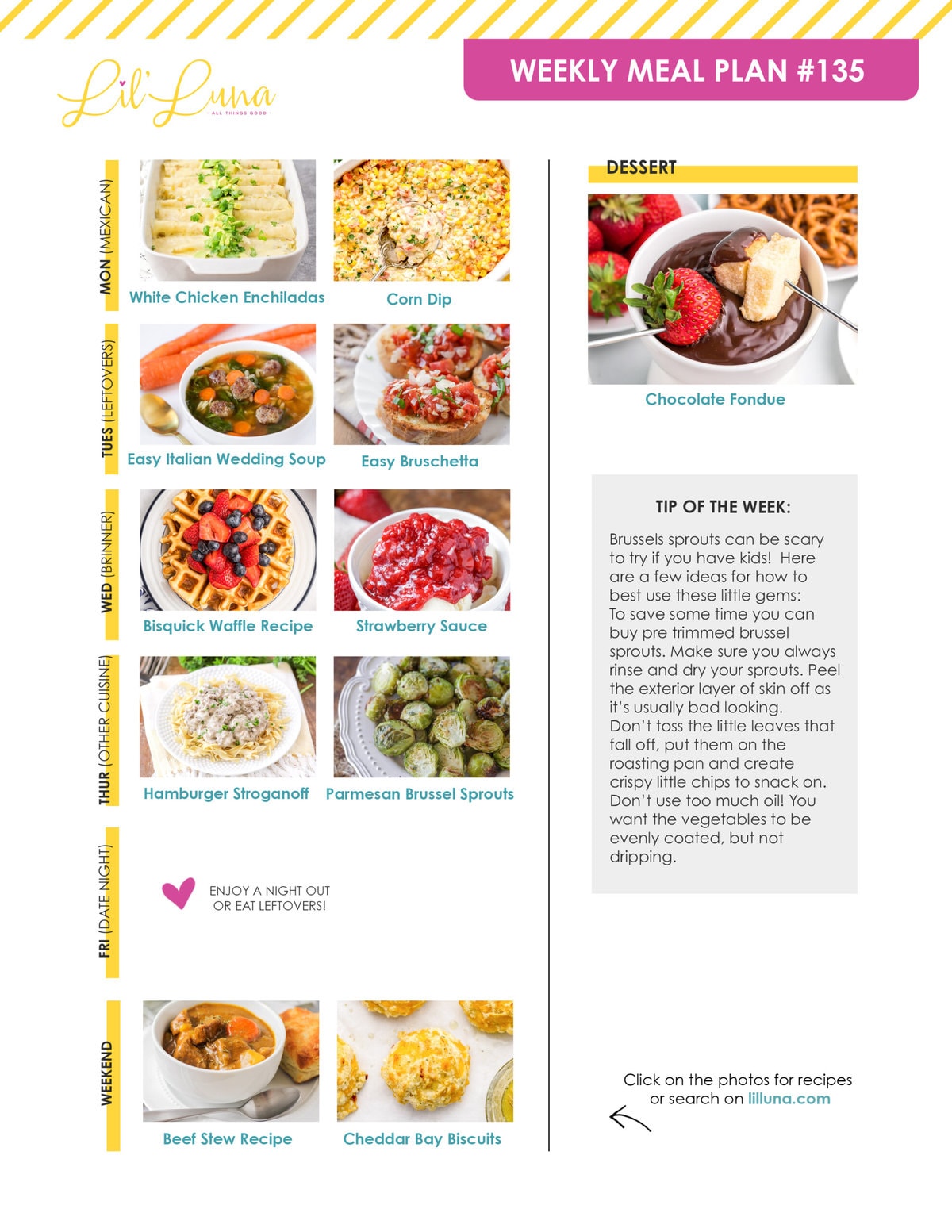 Meal plan 135 graphic.