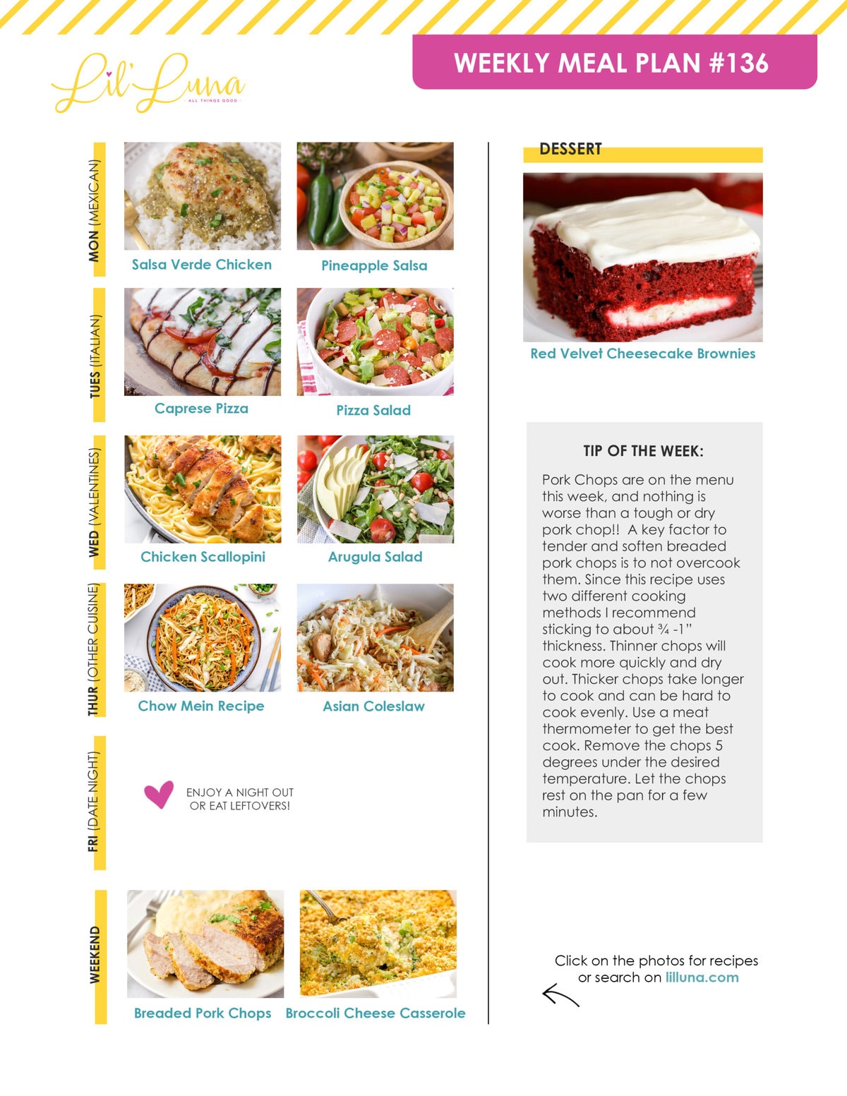 Meal plan 136 graphic.