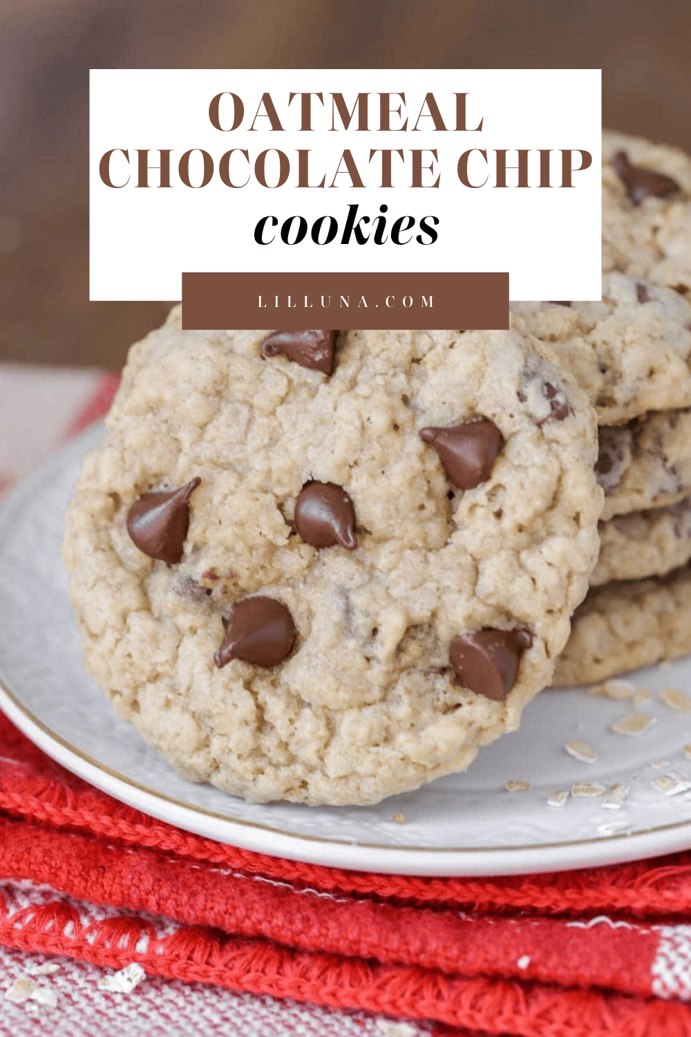 Oatmeal Chocolate Chip Cookies | Lil' Luna