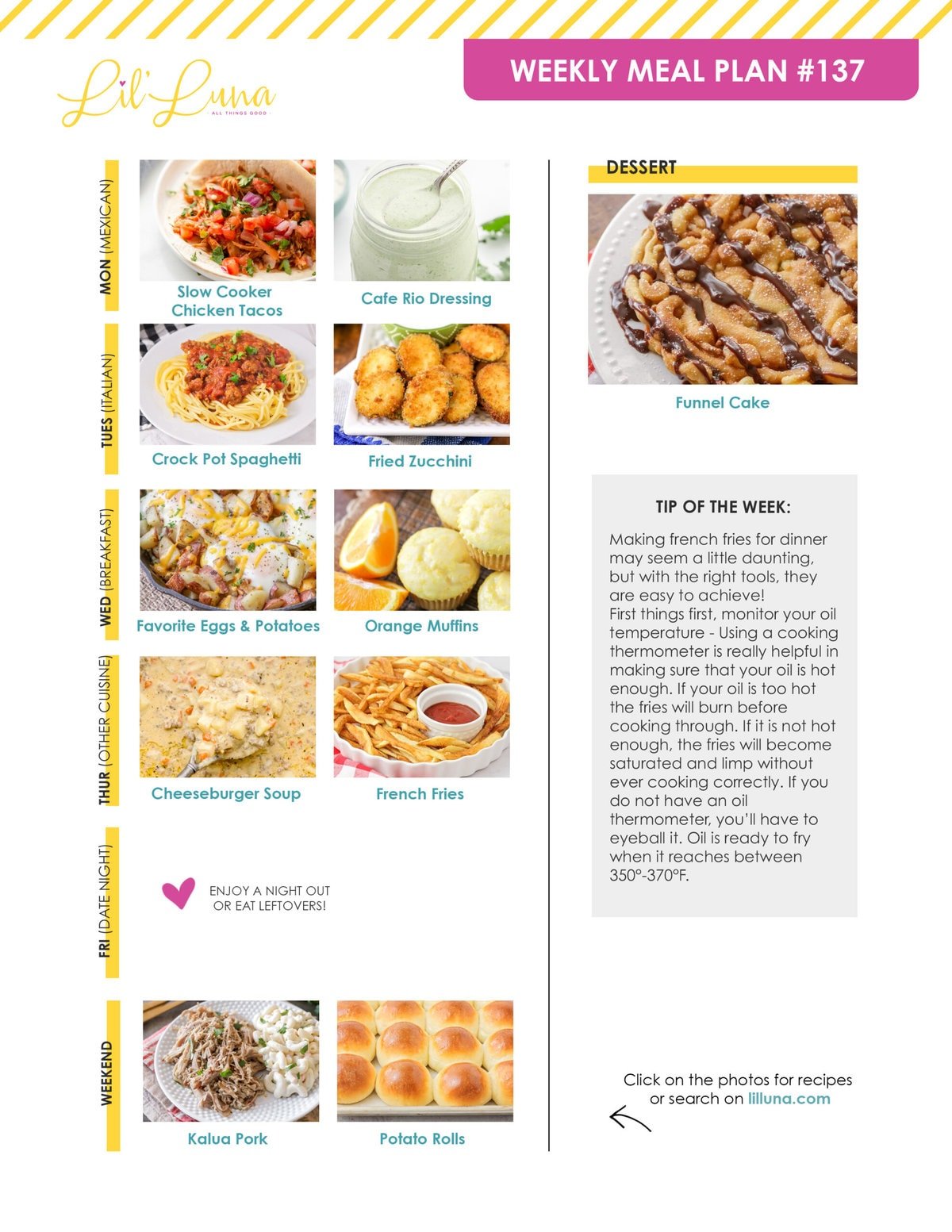 Meal plan 137 graphic.