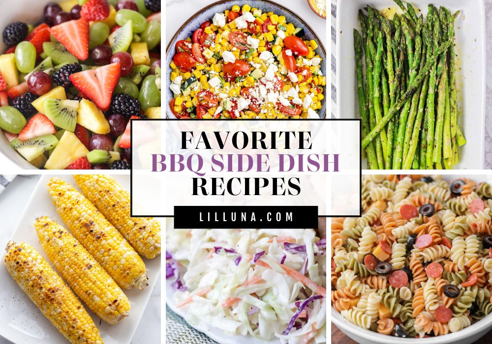 Collage of BBQ side dish recipes.