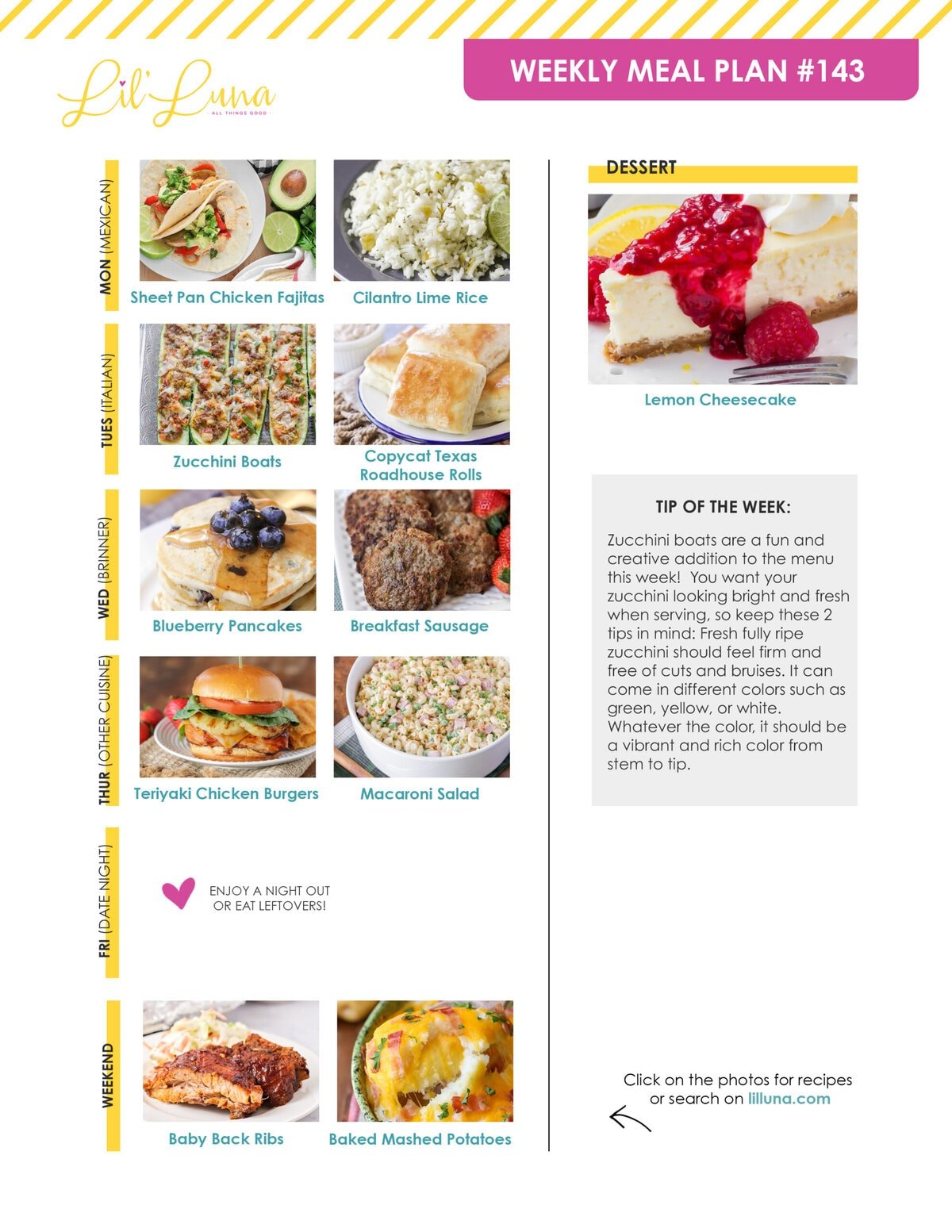 Meal Plan 143 graphic.