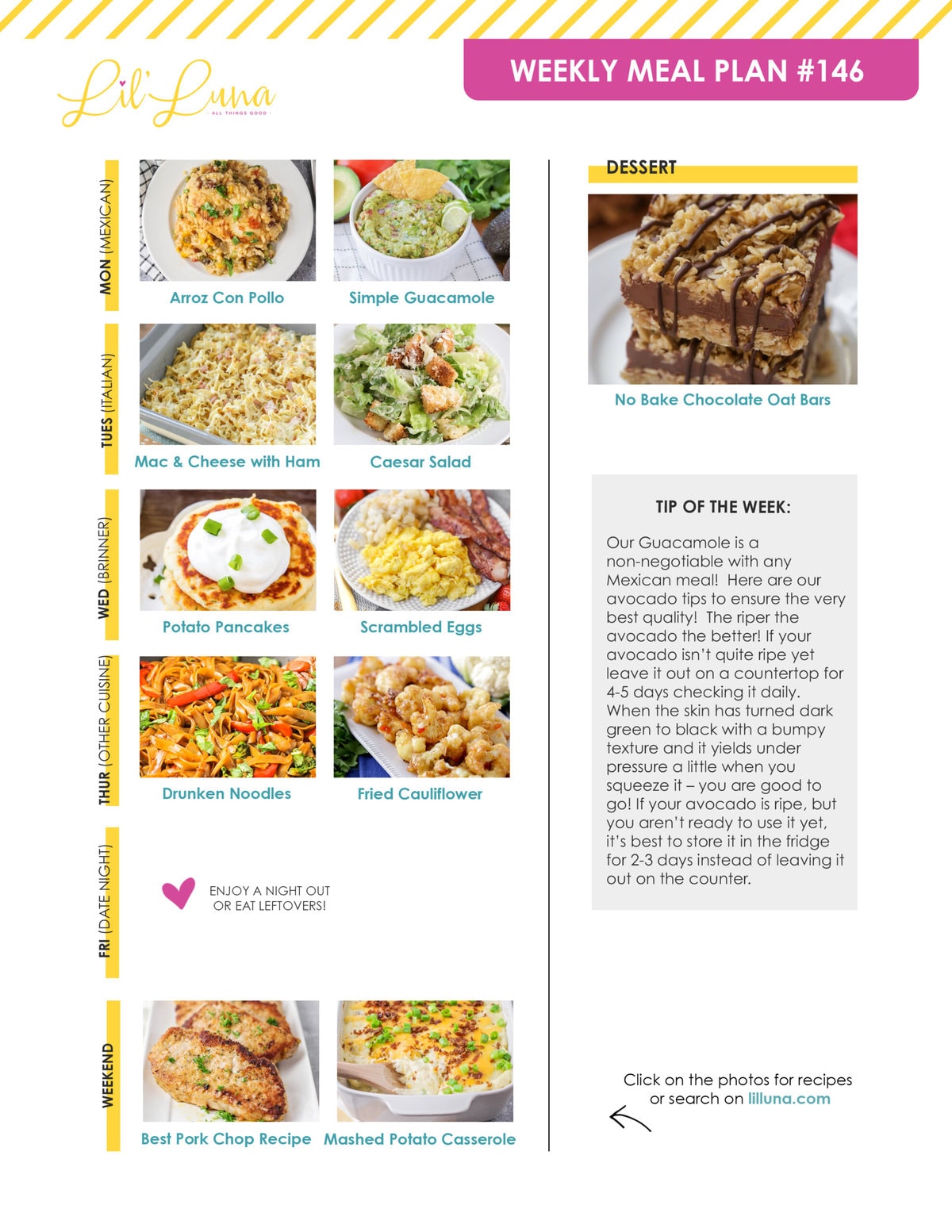 Meal plan 146 graphic.