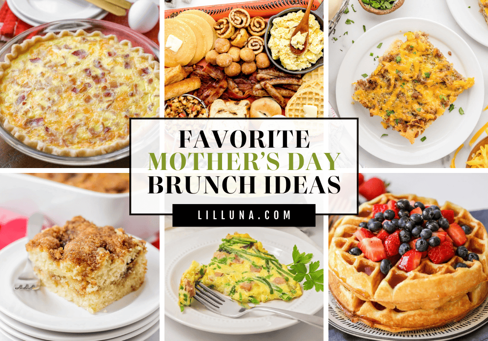 A collection of mother's day brunch ideas.