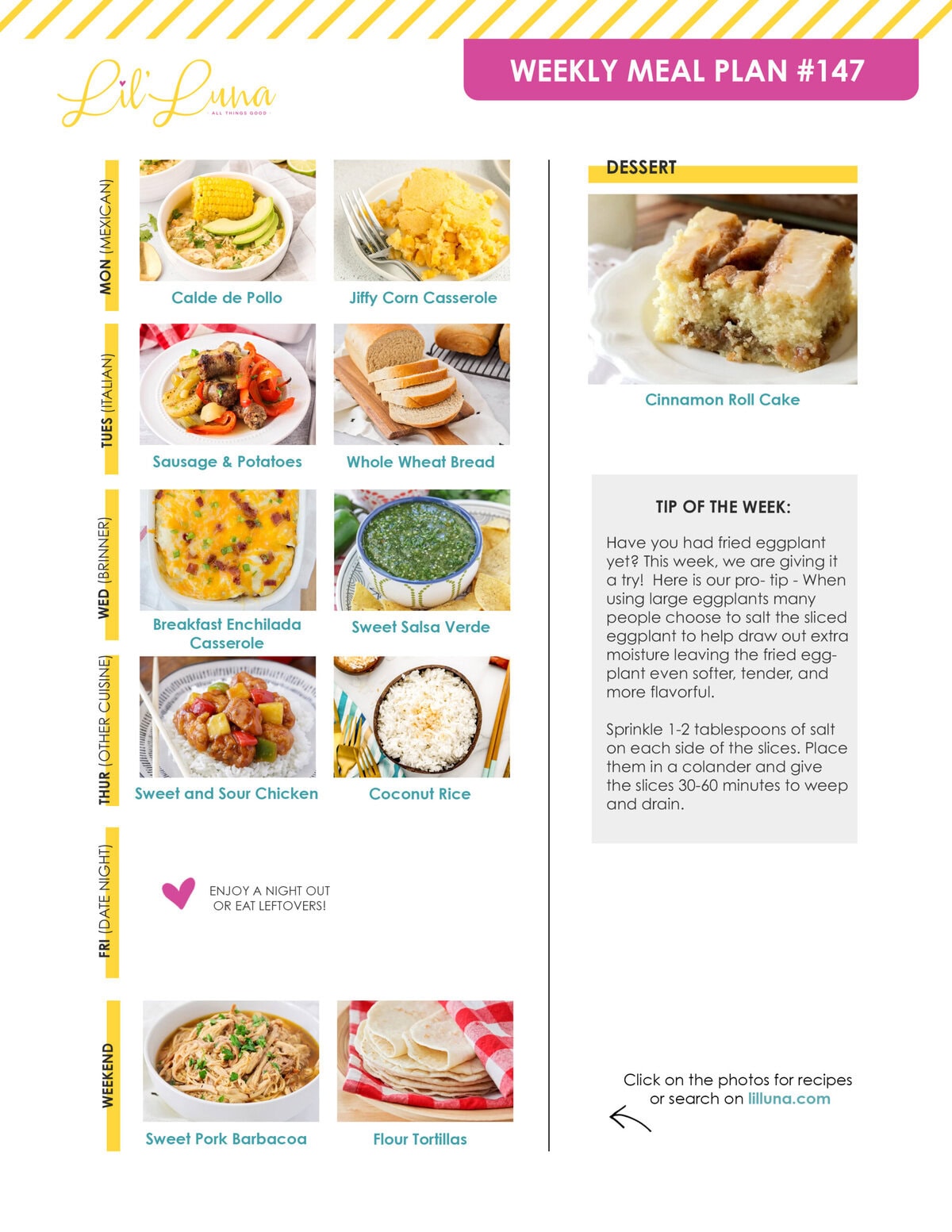Meal plan 147 graphic.