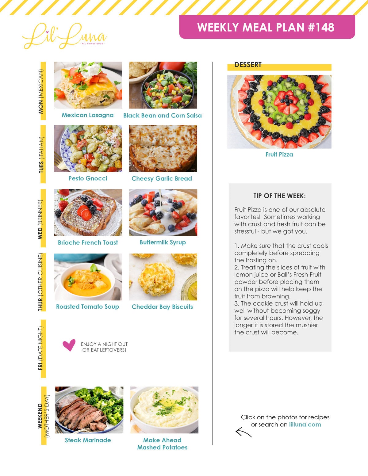 Meal plan 148 graphic.