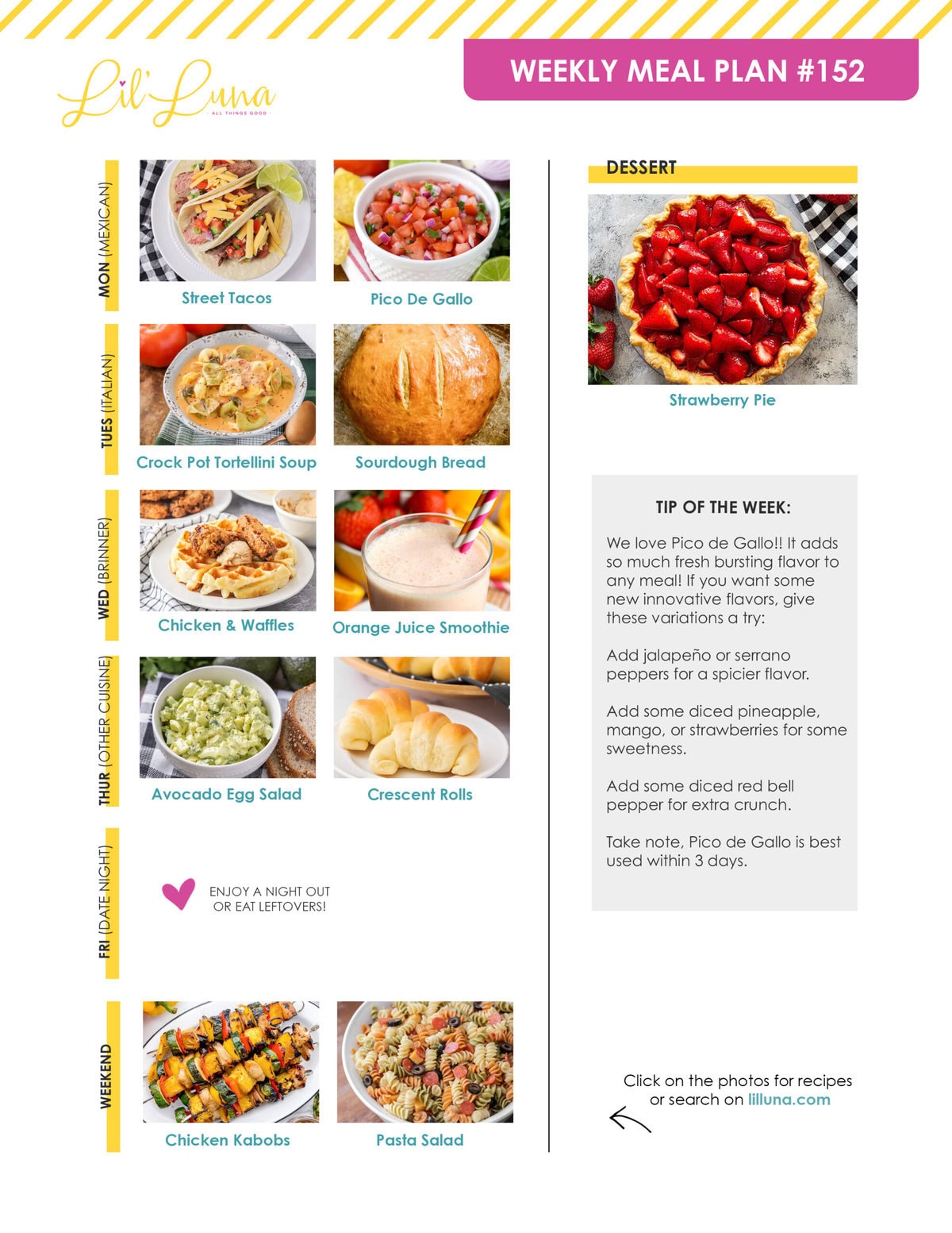 Meal plan 152 graphic.