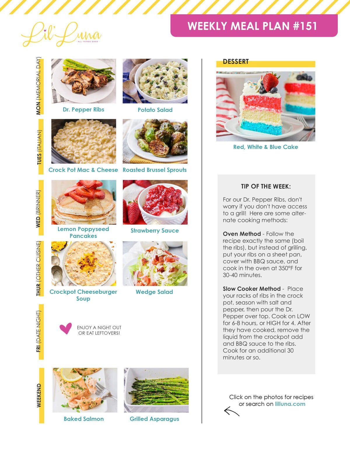 Meal plan 151 graphic.