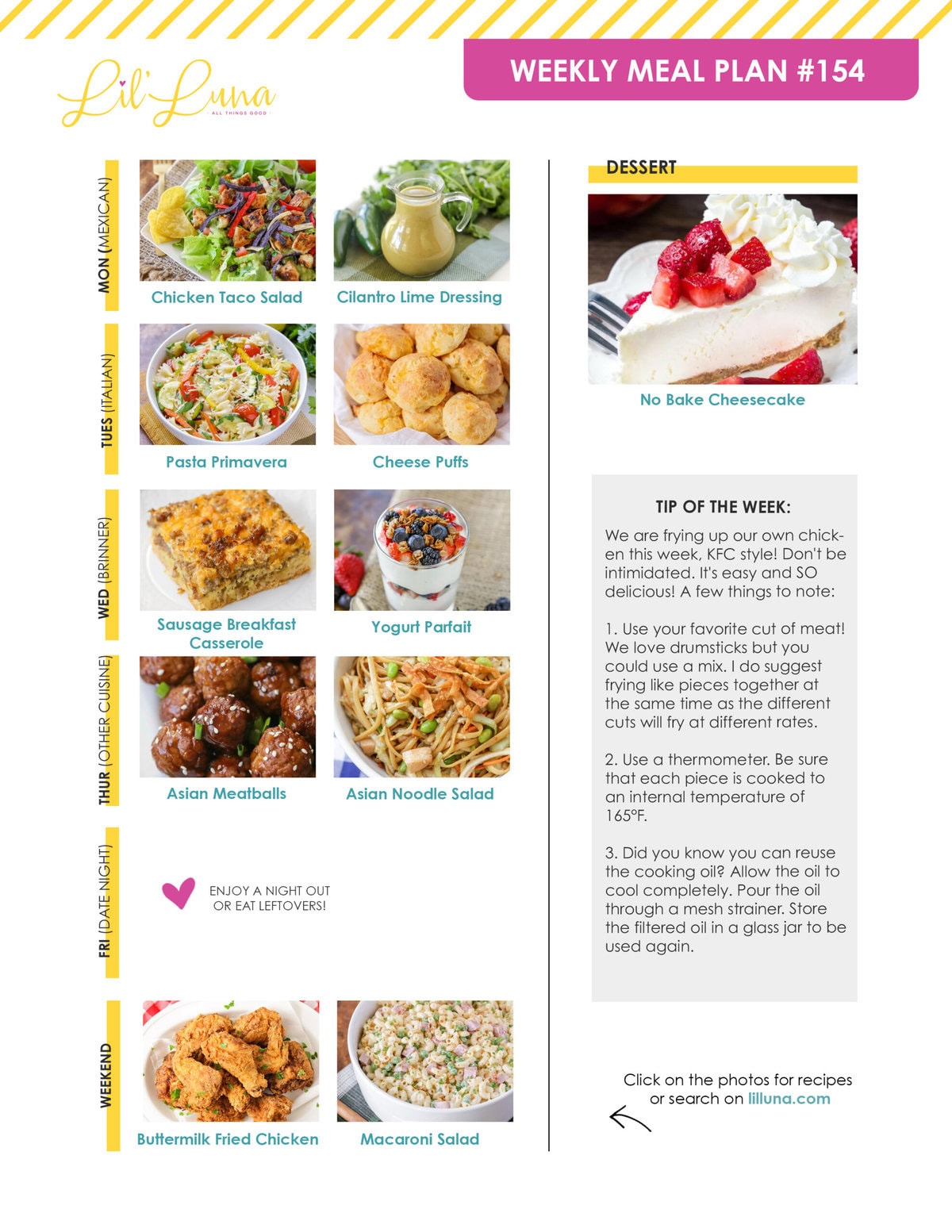 Meal plan 154 graphic.