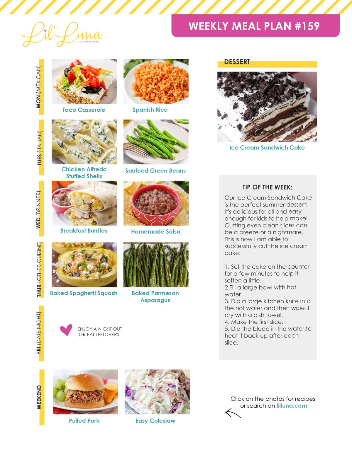 Meal plan 159 graphic.