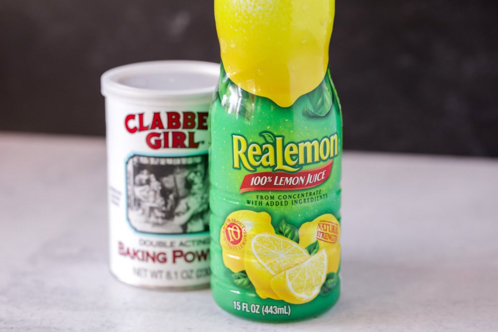 Lemon juice image used as a baking powder substitute.