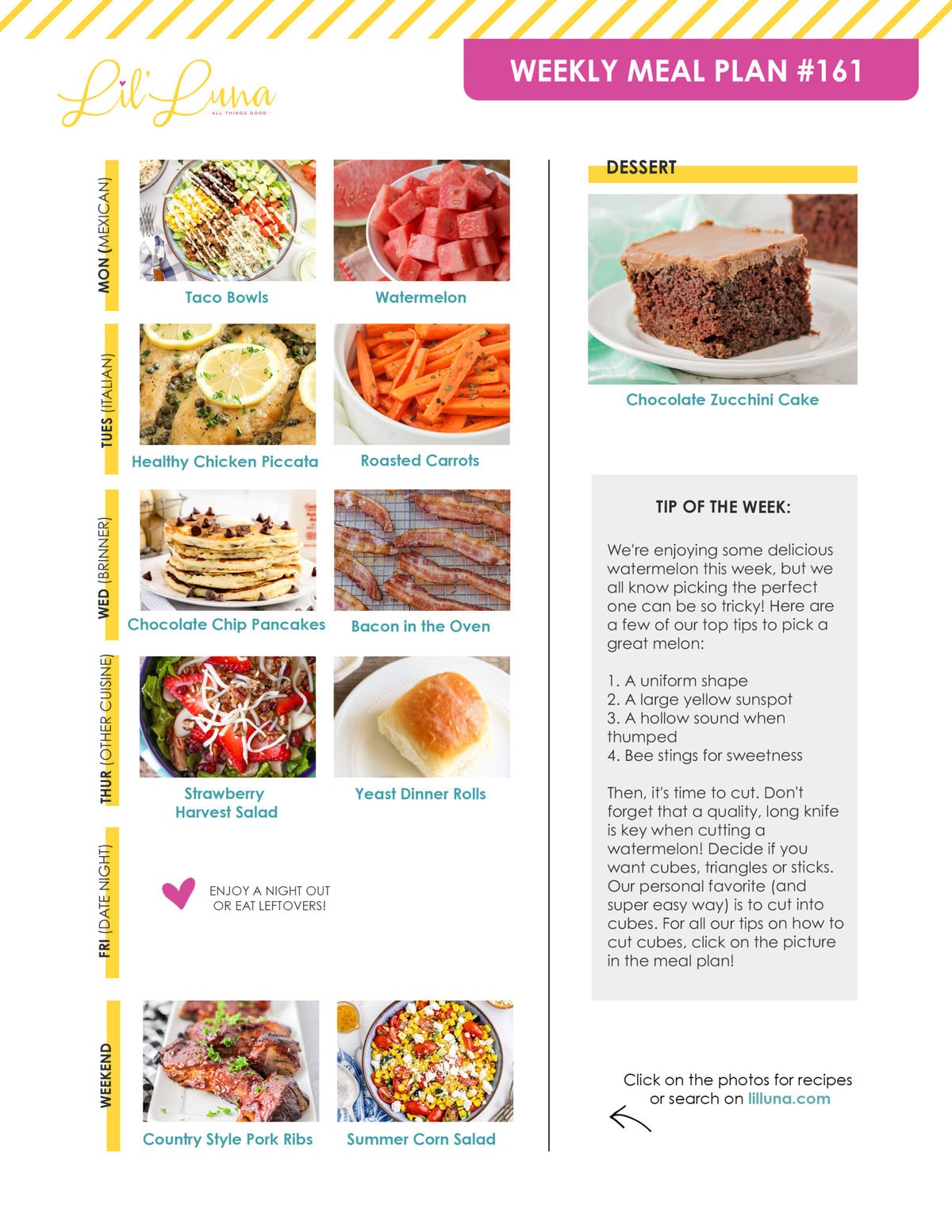 Meal plan 161 graphic.