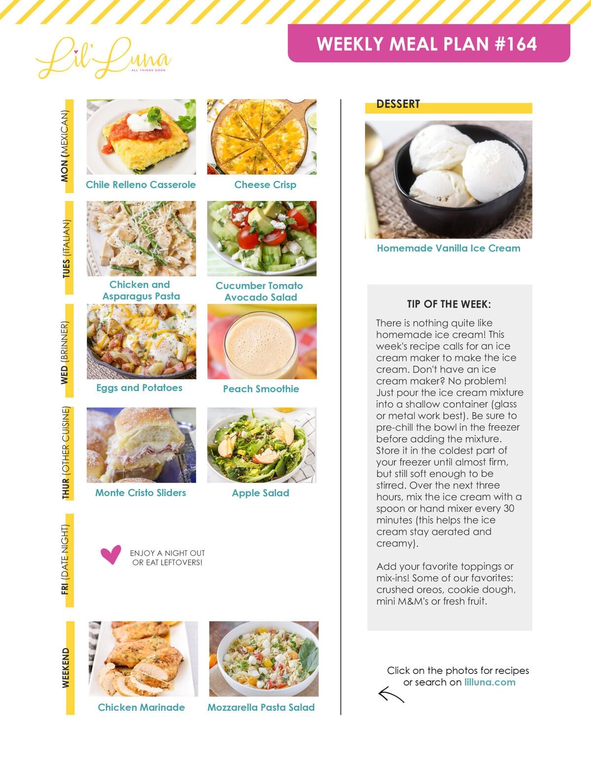 Meal plan 164 graphic.