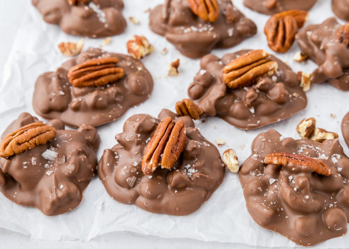 Crockpot candy on wax paper.