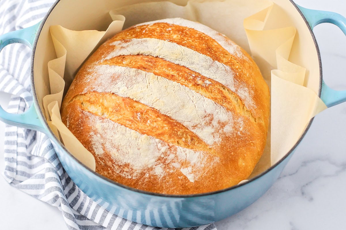 No knead brough baked in dish.