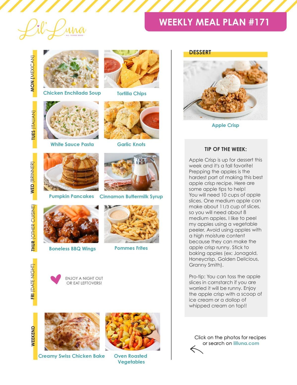 Meal plan 171 graphic.