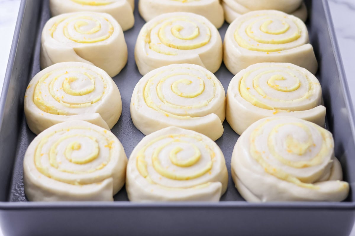 Filled with orange zest and smothered in an irresistible lemon frosting, these orange rolls are citrus-sweet roll heaven! Cut sweet rolls in a baking dish.