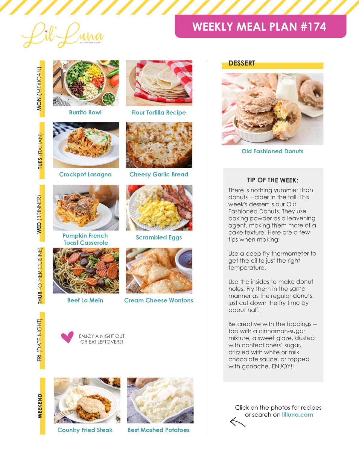 Meal plan 174 graphic.