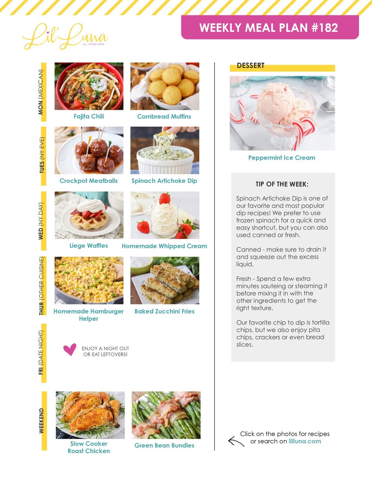 Meal plan 182 graphic.