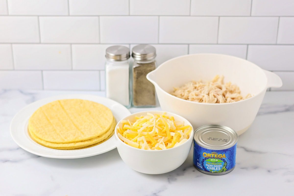 Ingredients for homemade authentic Mexican tacos on counter.