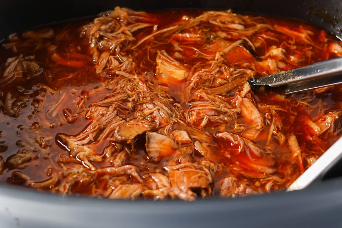 Cafe Rio sweet pork in a crockpot.