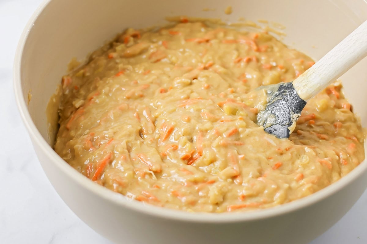 Batter in a gray bowl.