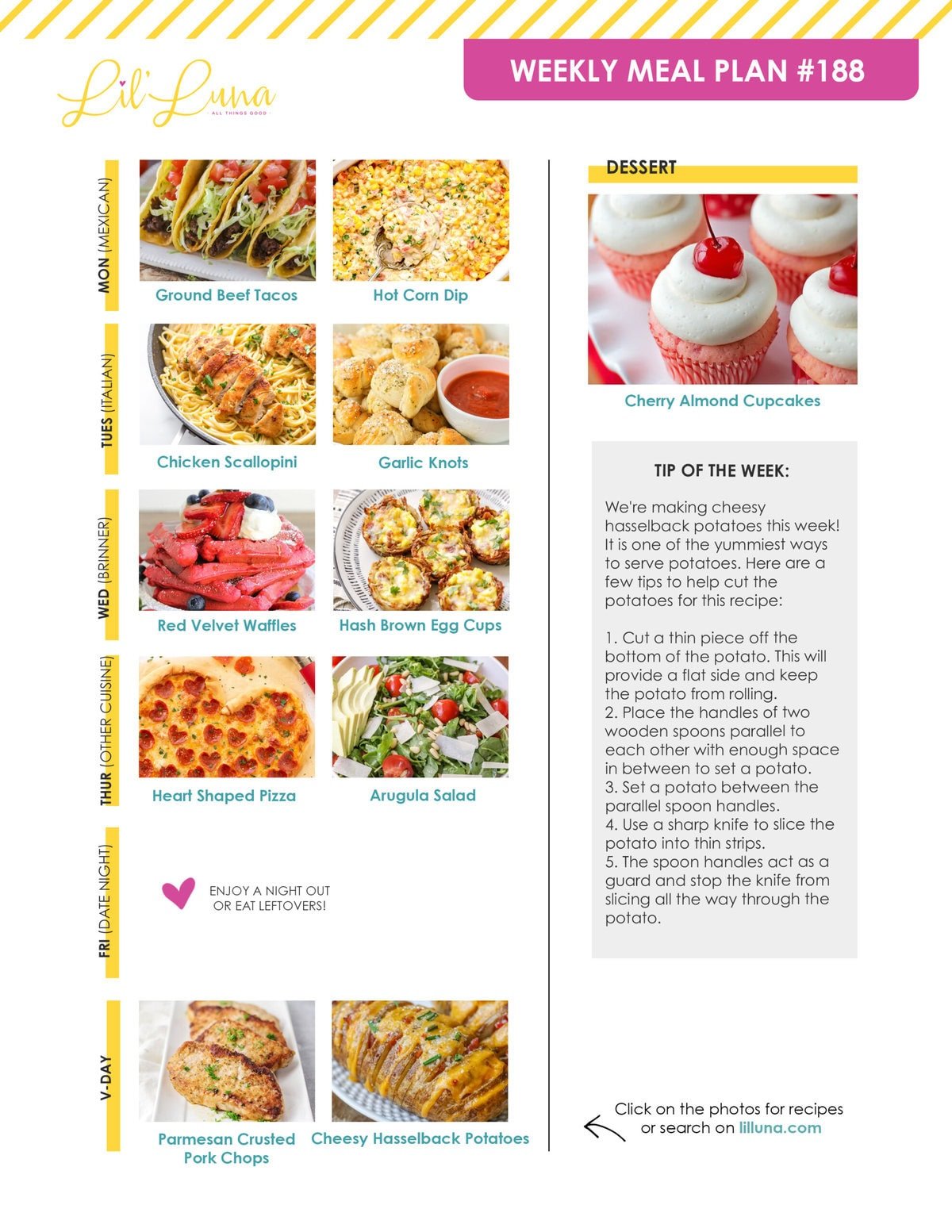 Meal plan 188 graphic.