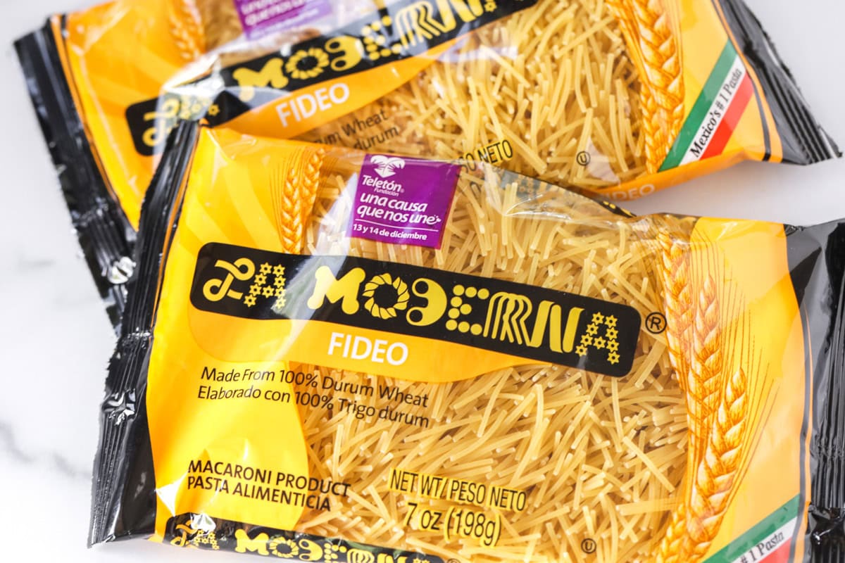 Fideo noodles for sopa de fideo recipe.