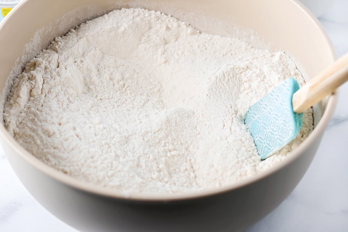 Dry ingredients in a bowl.