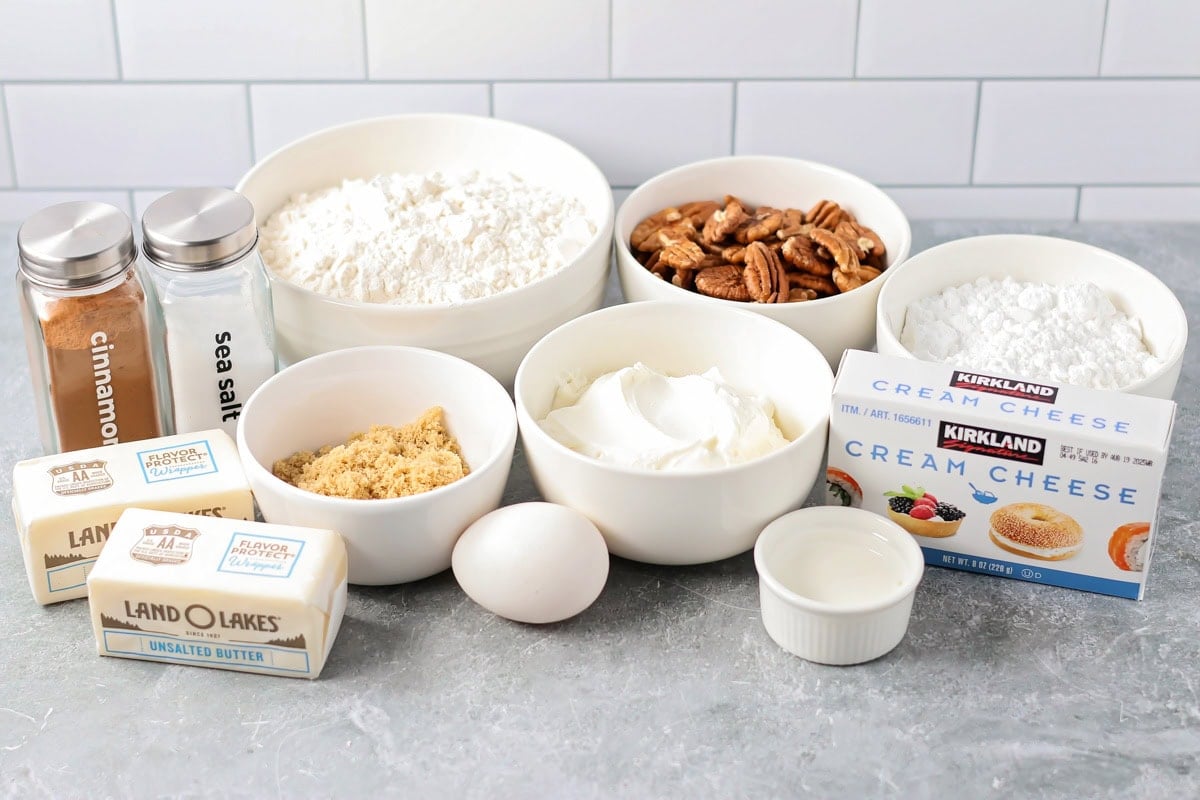 Ingredients for a Danish kringle on a kitchen counter.
