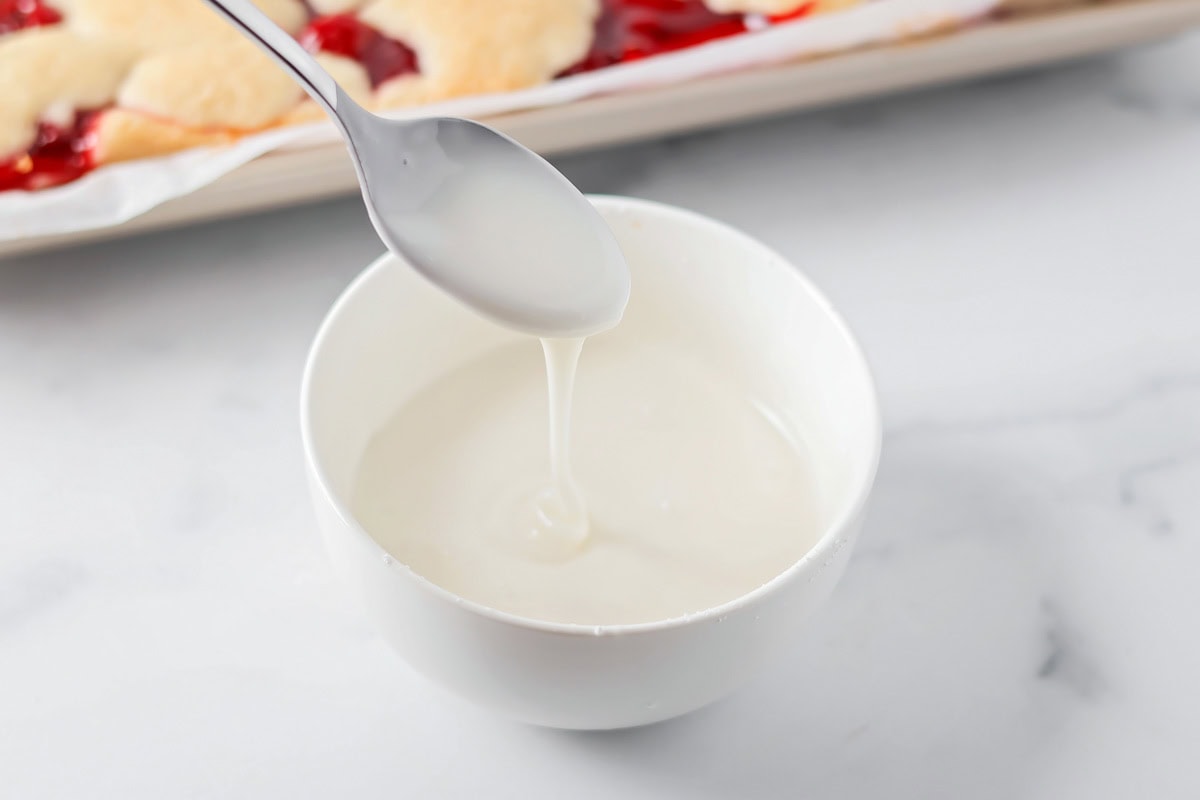 Glaze mixed together in bowl.