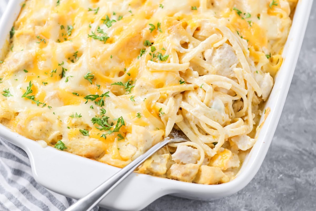 Creamy Chicken Tetrazzini Casserole - Lil' Luna