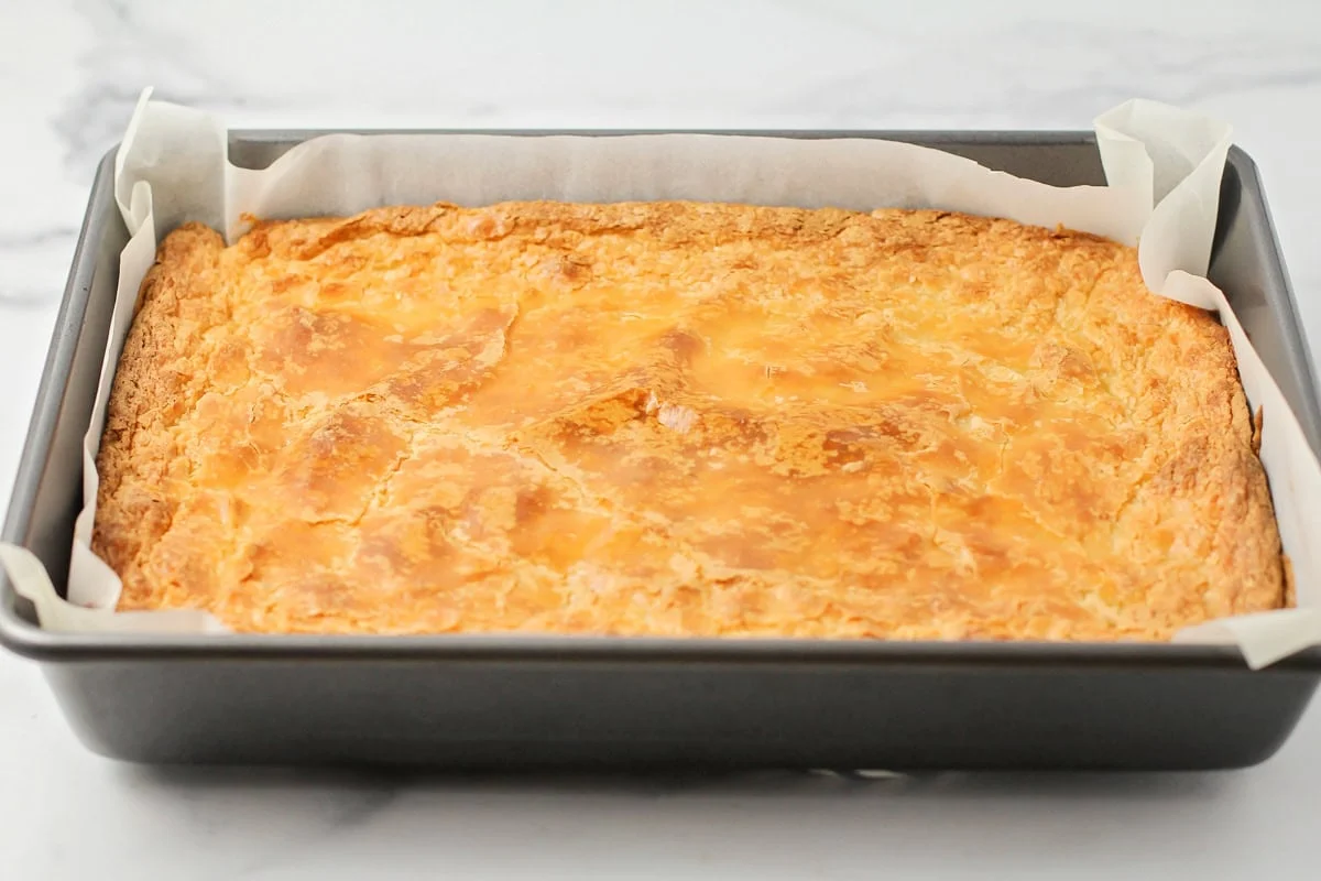 Baked gooey butter cake.