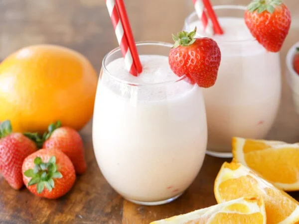 Glass of fresh orange juice smoothies.